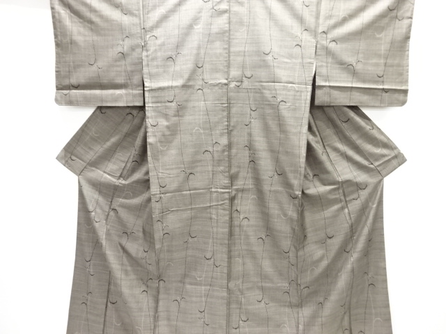 JAPANESE KIMONO / SILK / DORO OSHIMA TSUMUGI / WOVEN FLORAL PLANTS